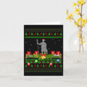 Lacrosse Sports Lover Xmas Santa Ugly Lacrosse Chr Kaart (Gele Bloem)