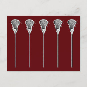 Lacrosse Sports Maroon Briefkaart