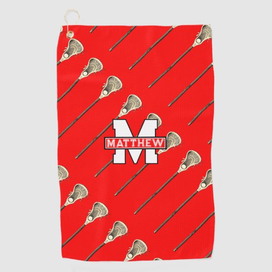 Lacrosse Sports Monogrammed Golfhanddoek (Voorkant)