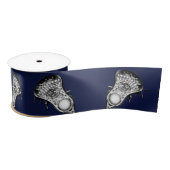 Lacrosse Sports Navy Blue Satin Ribbon Satijnen Lint (Spoel)