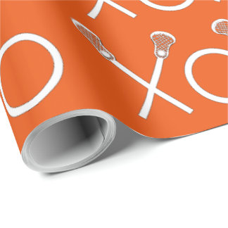 Lacrosse Sports Orange Cadeaupapier