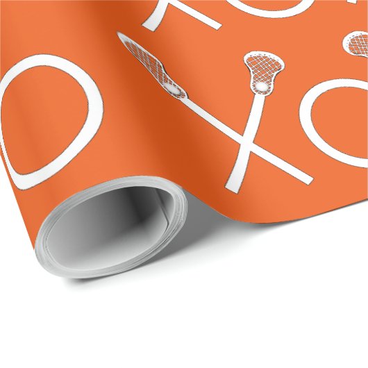 Lacrosse Sports Orange Cadeaupapier (Rol Hoek)