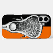 Lacrosse Sports Oranje Hoesje-Mate iPhone Case (Achterkant (horizontaal))