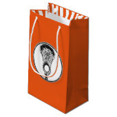 Lacrosse Sports Oranje Small Gift Bag Klein Cadeauzakje (Achterkant Gekanteld)