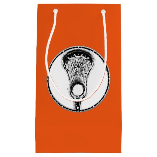 Lacrosse Sports Oranje Small Gift Bag Klein Cadeauzakje (Voorkant)