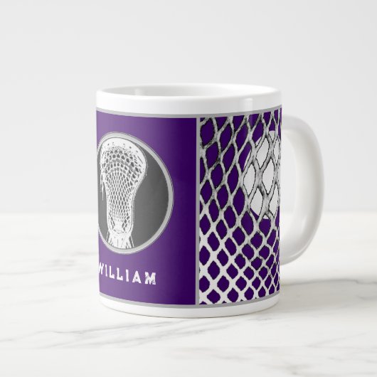 Lacrosse Sports Paars Grote Koffiekop (Voorkant rechts)