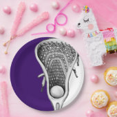 Lacrosse Sports Party Paars Papieren Bordje (Feest)