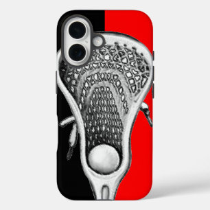 Lacrosse Sports Team Rood iPhone 16 Hoesje