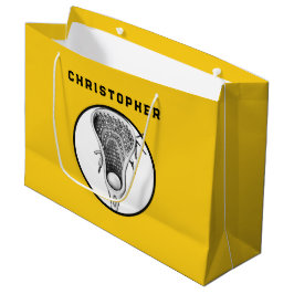 Lacrosse Sports Yellow Gift Bag Groot Cadeauzakje