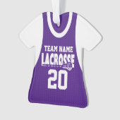 Lacrosse sporttrui Paarse met foto Ornament (voorkant)
