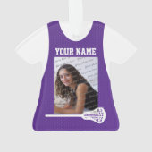 Lacrosse sporttrui Paarse met foto Ornament (achterkant)