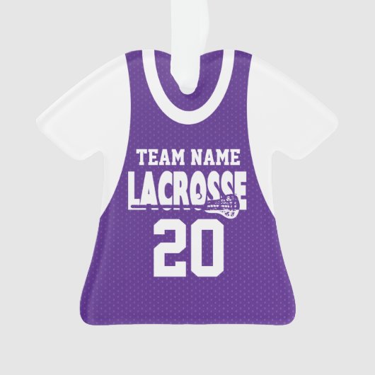 Lacrosse sporttrui Paarse met foto Ornament (voorkant)