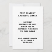 Lacrosse sportuitnodigingen kaart (Achterkant)