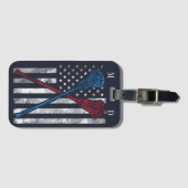 Lacrosse Sportvleermuizen Verenigde Staten Vlag ge Bagagelabel (Voorkant (horizontaal))