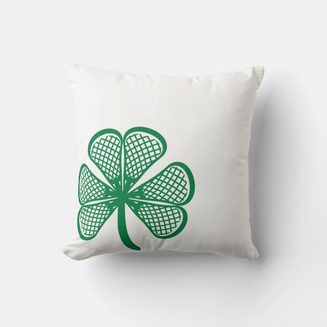 Lacrosse St Patricks Day Shamrock Lucky Lacrosse Kussen (Voorkant)
