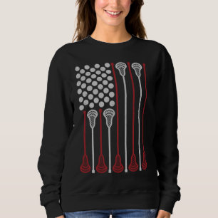 Lacrosse Stick Amerikaanse vlag Lax speler Trui