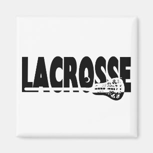 Lacrosse Stick Black en White Magneet