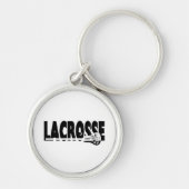 Lacrosse Stick Black en White Sleutelhanger (Voorkant)