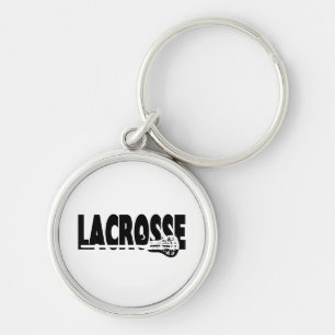 Lacrosse Stick Black en White Sleutelhanger