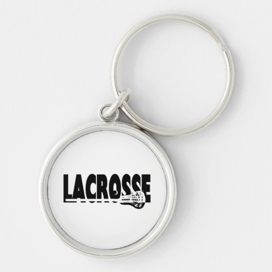 Lacrosse Stick Black en White Sleutelhanger (Voorkant)