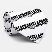 Lacrosse Stick Black en White Stropdas (Opgerold)