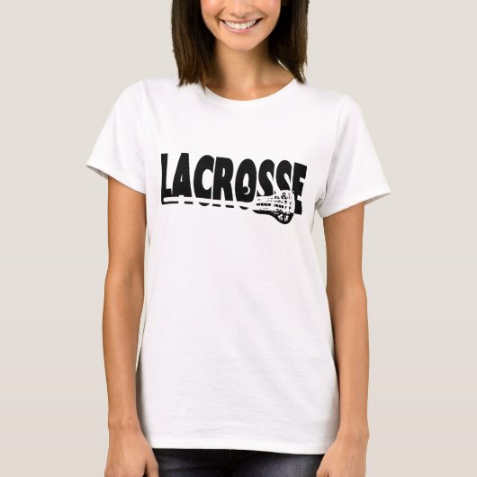 Lacrosse Stick Black en White T-shirt (Voorkant)