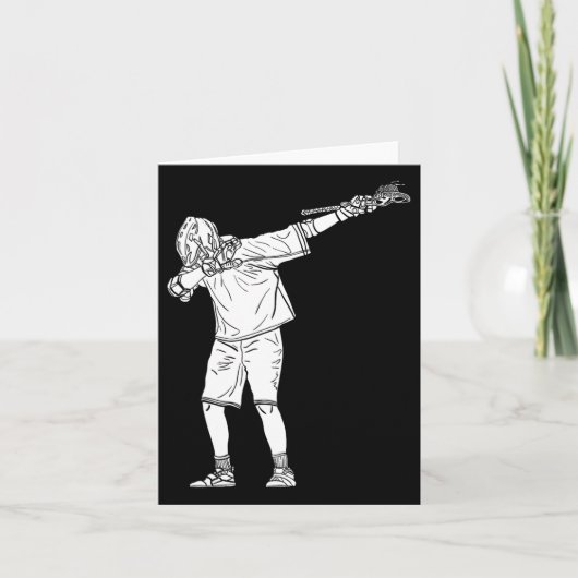 Lacrosse Stick Boy Dabbing Youth Dab Dance Kaart (Voorkant)