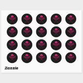 Lacrosse Stick Breast Cancer Bewustheid Koel Roze Ronde Sticker (Vel)