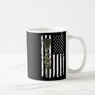 Lacrosse Stick en Angry Snake Amerikaanse vlag V Koffiemok