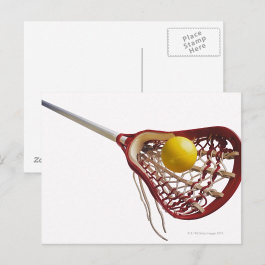 Lacrosse stick en bal briefkaart (Voorkant / Achterkant)