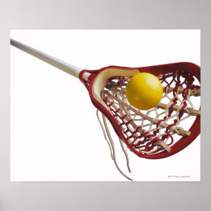 Lacrosse stick en bal poster