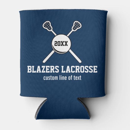 Lacrosse Stick en Ball Custom Player Team Naam Blikjeskoeler (Voorkant)
