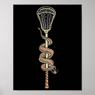lacrosse stick en ratelslang lakslang i poster
