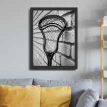 Lacrosse Stick Head Zwart Witte Bakstenen Muur