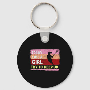 Lacrosse Stick Intercrosse Team Sport Girl Woman K Sleutelhanger