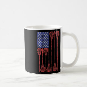Lacrosse Stick Lax Amerikaanse vlag Koffiemok