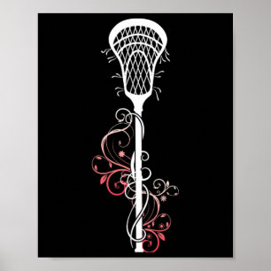 Lacrosse Stick Lax Player Coach Ball Sport Game bi Poster
