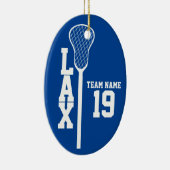 Lacrosse Stick met fotokleurbewerkbaar Keramisch Ornament (Rechts)