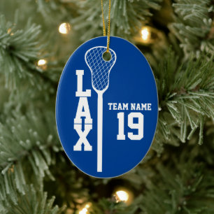 Lacrosse Stick met fotokleurbewerkbaar Keramisch Ornament