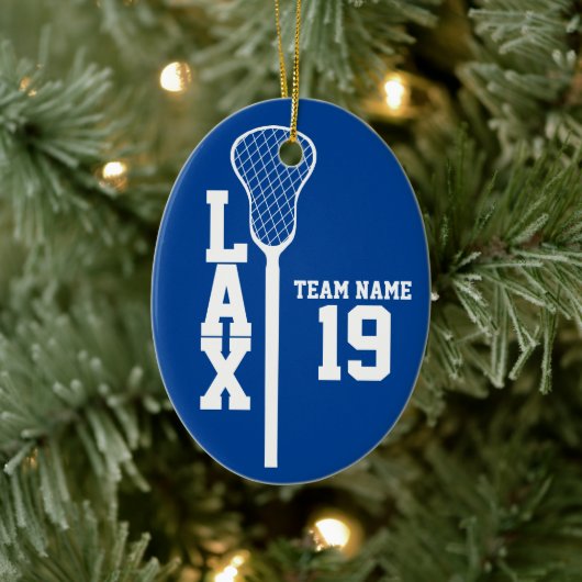 Lacrosse Stick met fotokleurbewerkbaar Keramisch Ornament (Boom)