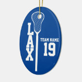 Lacrosse Stick met fotokleurbewerkbaar Keramisch Ornament (Links)