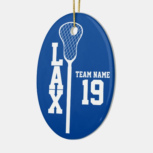 Lacrosse Stick met fotokleurbewerkbaar Keramisch Ornament (Links)