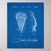 Lacrosse Stick Patent - Blueprint Poster (Voorkant)