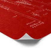 Lacrosse-stick Patent - Burgundy Red Poster (Hoek)