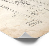Lacrosse-stick Patent - Oude look Poster (Hoek)