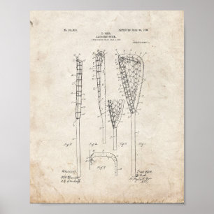 Lacrosse-stick Patent - Oude look Poster