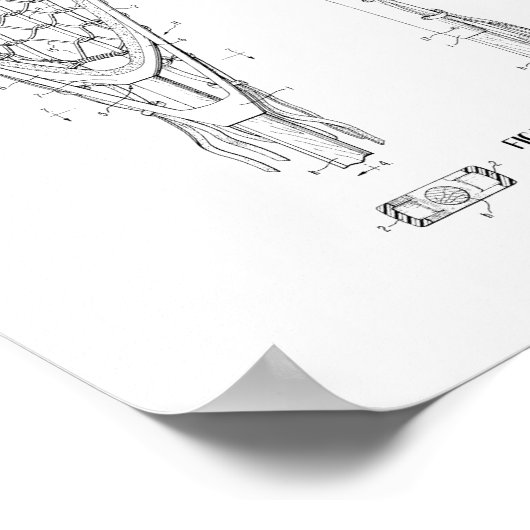 Lacrosse Stick Patent Poster (Hoek)