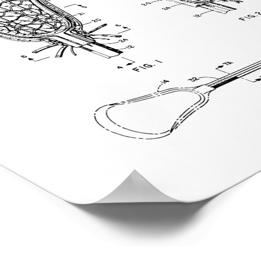 Lacrosse Stick Patent Poster (Hoek)