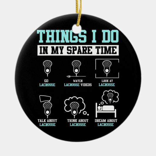 Lacrosse Stick Player LAX Sports Game Funny Keramisch Ornament (Voorkant)
