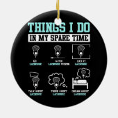 Lacrosse Stick Player LAX Sports Game Funny Keramisch Ornament (Achterkant)